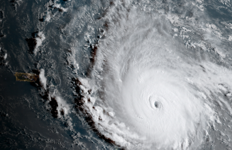 Az Irma nevű hurrikán képe egy műholdról (Fotó: NOAA)